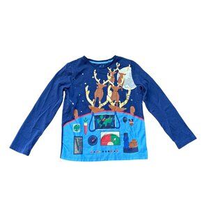 Mini Boden Reindeer Flight Graphic Tee 9-10